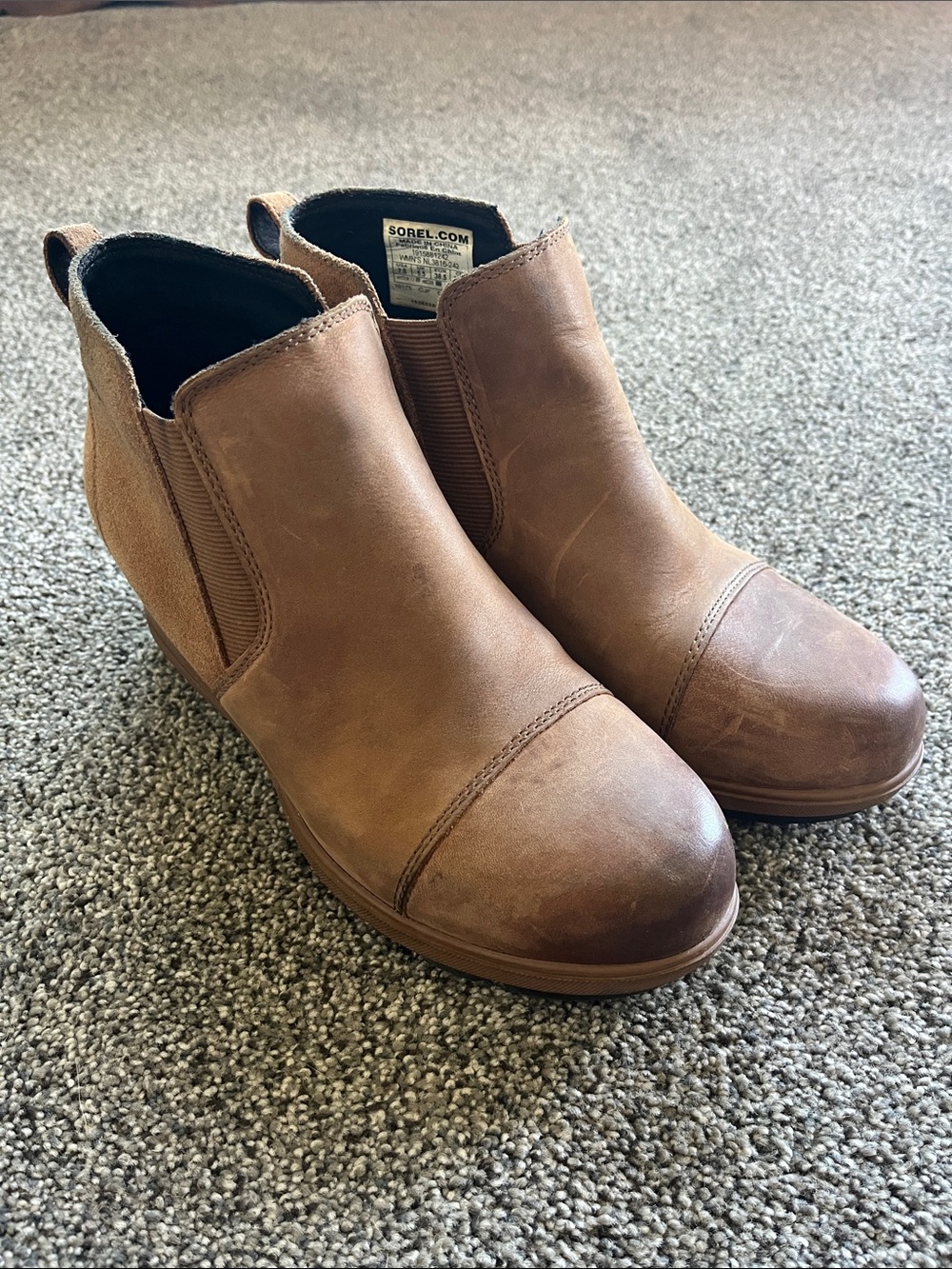 Sorel Evie Tan Chelsea Ankle Boots